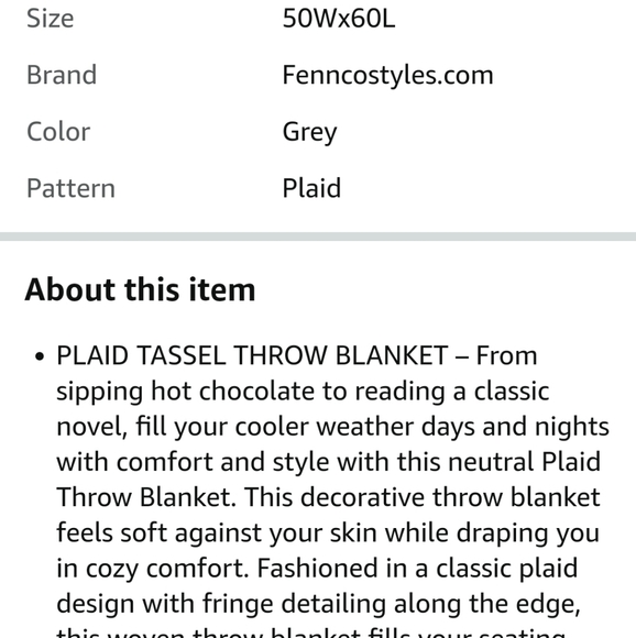 Gray Plaid Blanket - Picture 3 of 3